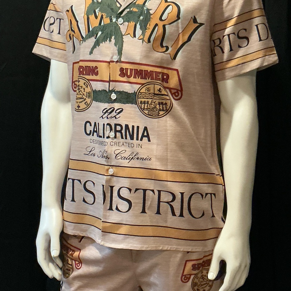 AMIRI Beige California Palm Tee - Picture 2 of 9